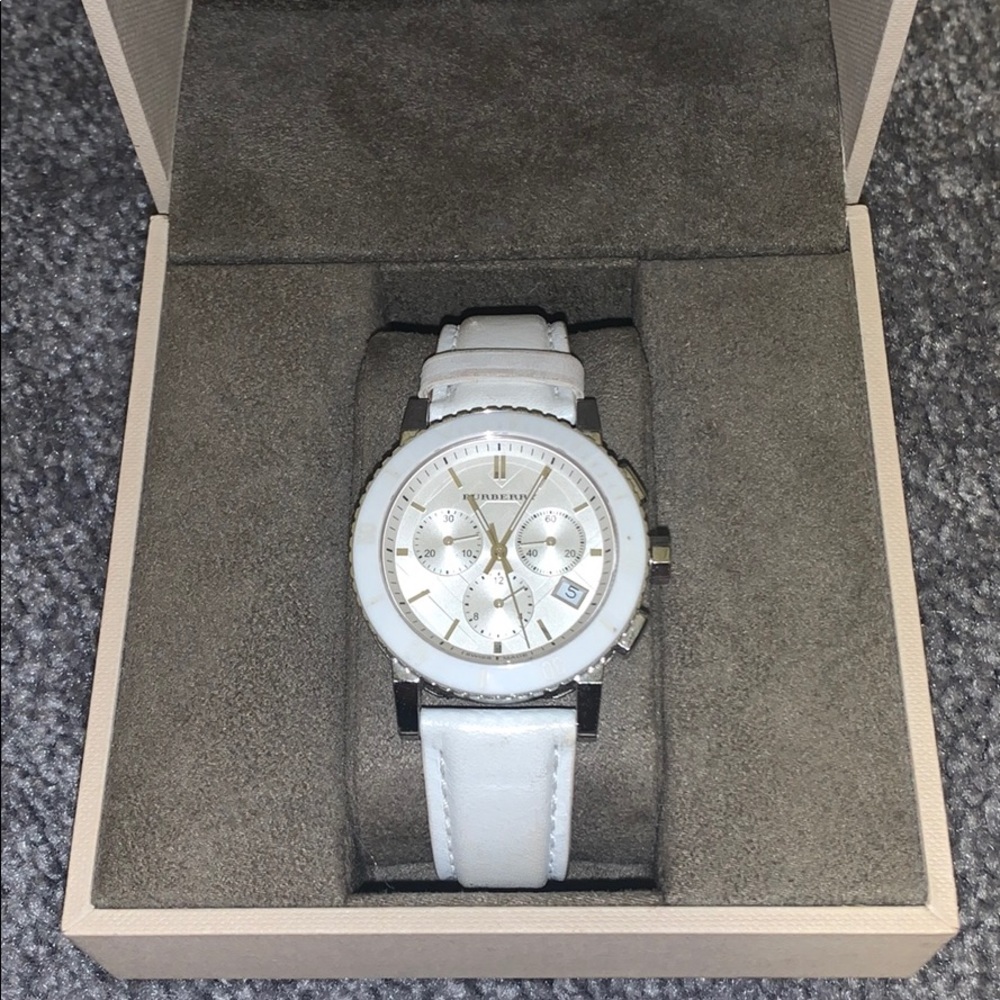 White Burberry watch